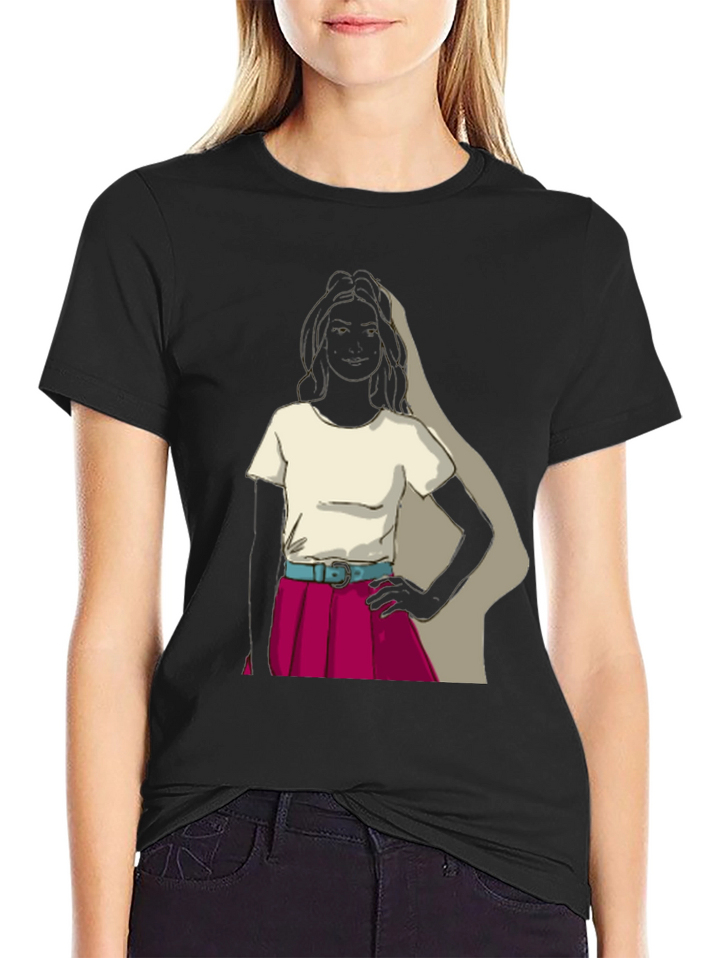 Retro Girl T-Shirt - Unique Graphic Tee