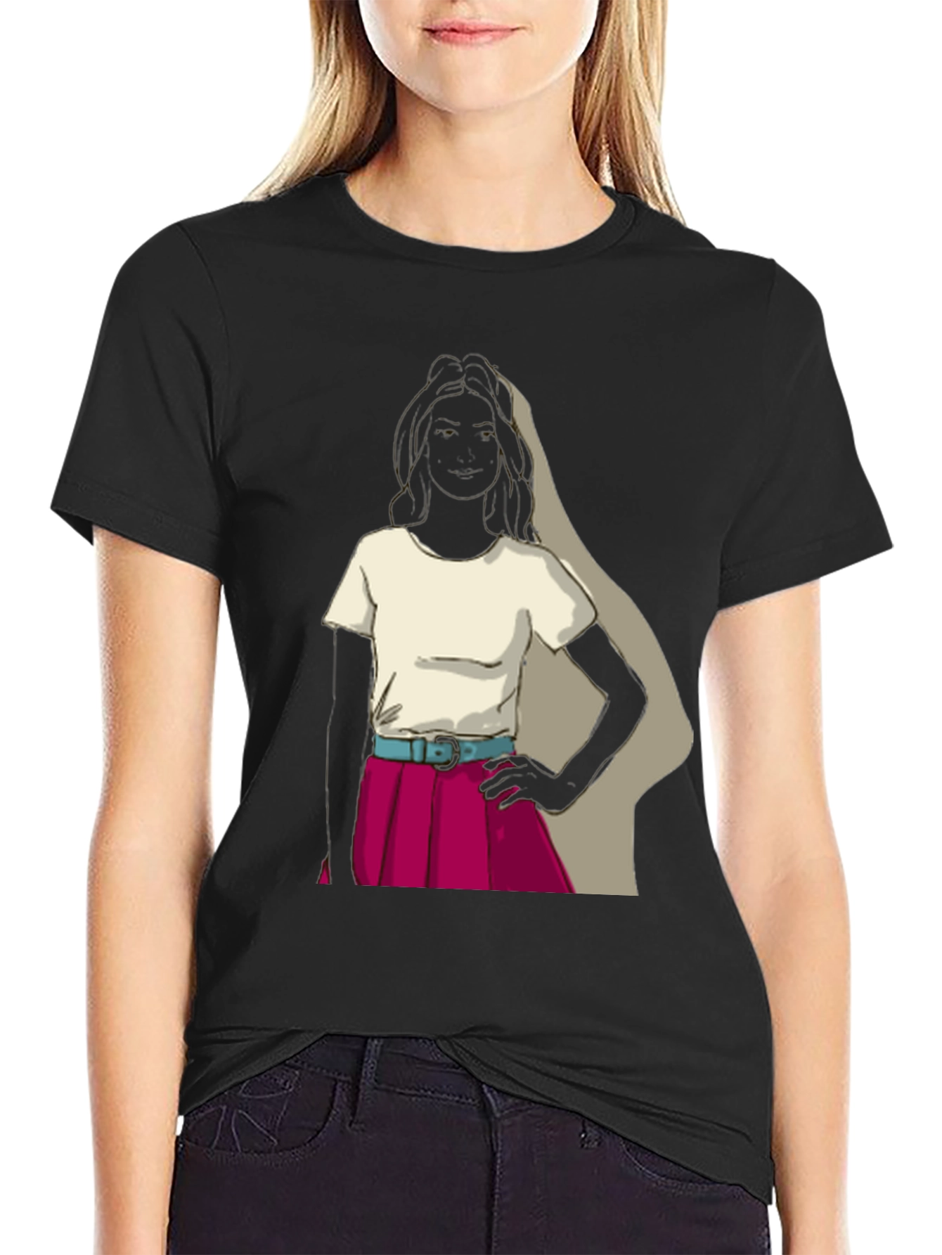Retro Girl T-Shirt - Unique Graphic Tee