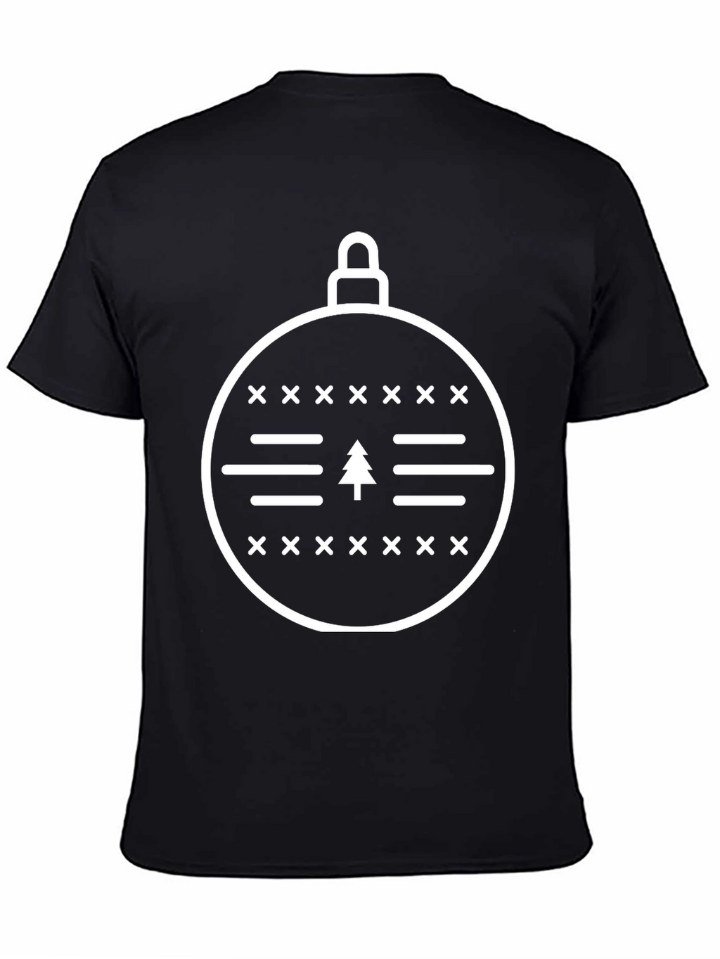 Christmas Ornament Tree Graphic Tee - Black