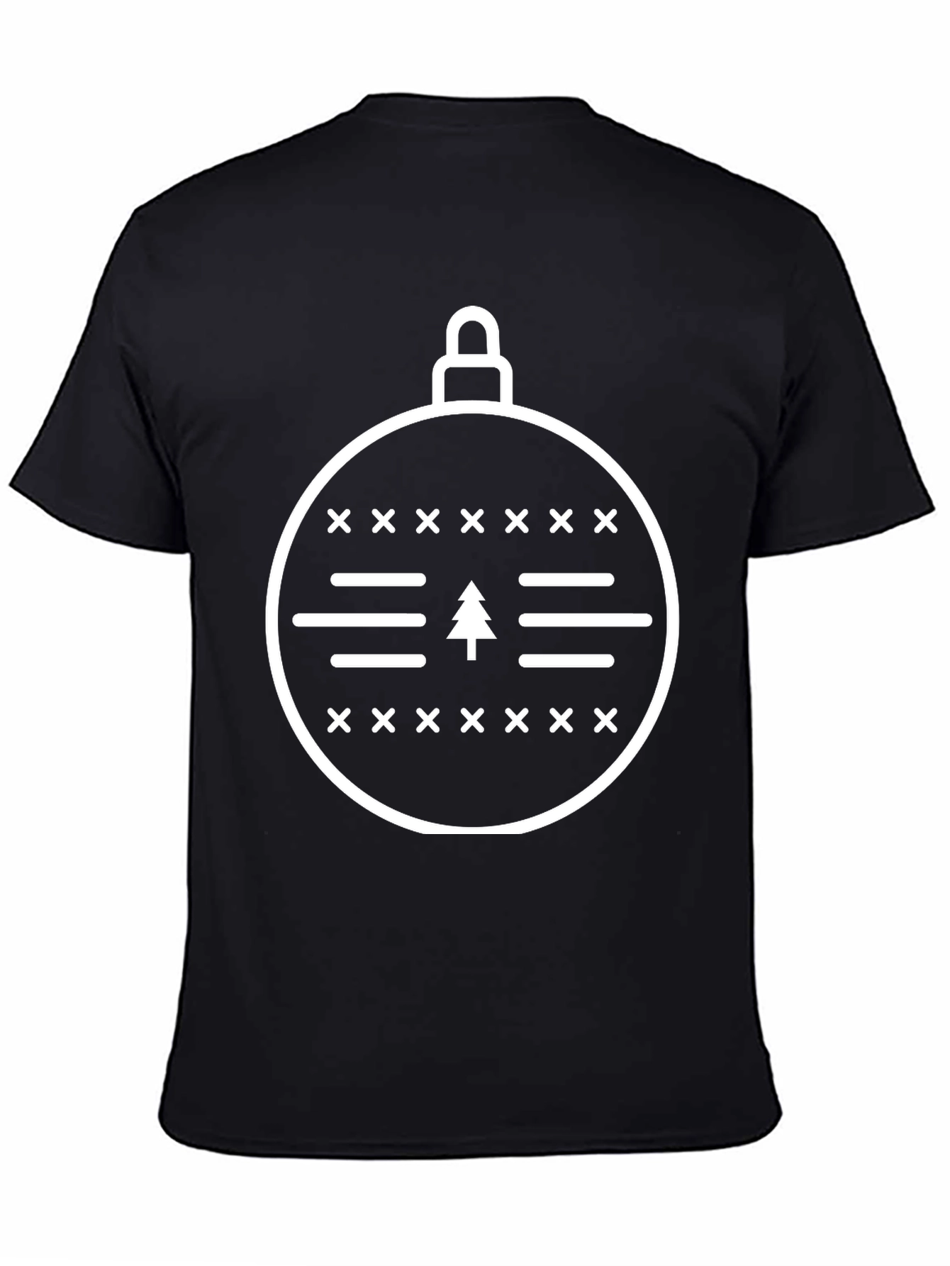 Christmas Ornament Tree Graphic Tee - Black