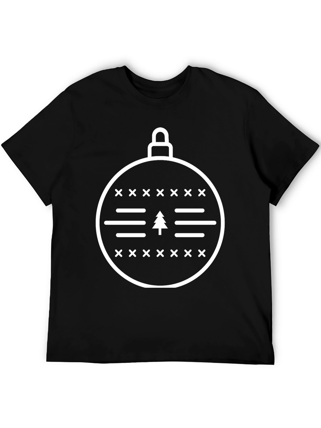 Christmas Ornament Tree Graphic Tee - Black