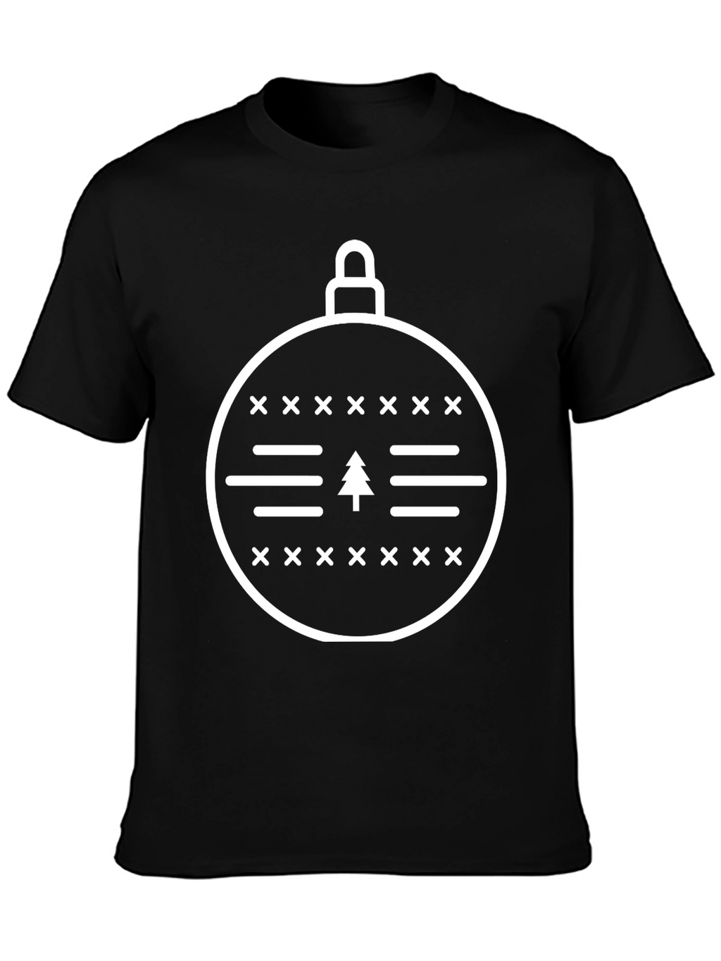 Christmas Ornament Tree Graphic Tee - Black