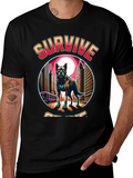 Zombie Dog “Survive or Die” T-Shirt – Edgy Apocalypse Graphic Tee