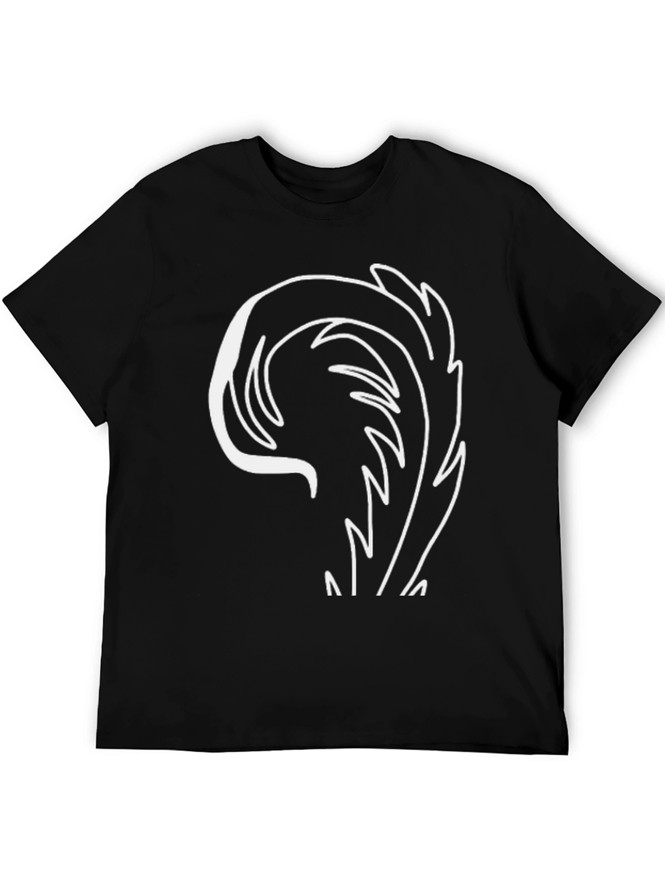Modern Leaf Design Black Tee