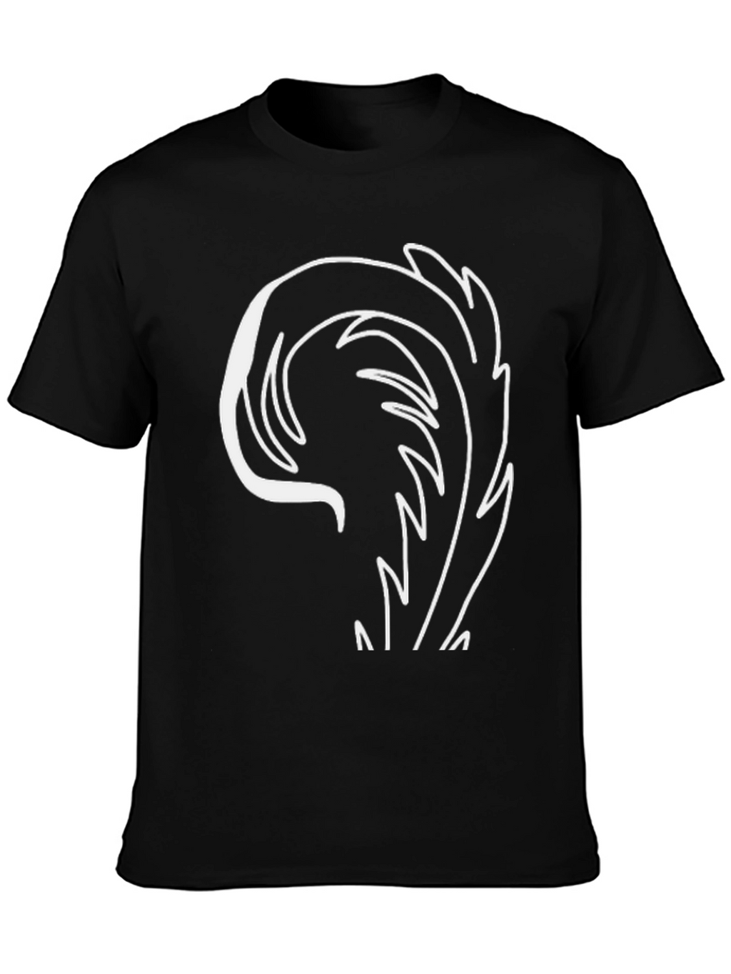 Modern Leaf Design Black Tee