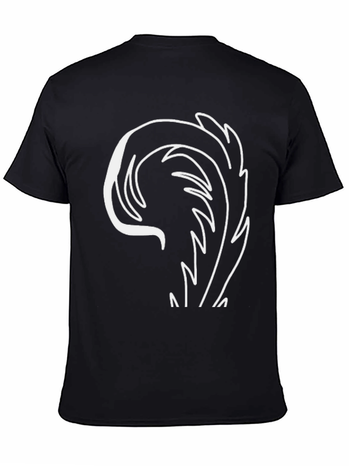 Modern Leaf Design Black Tee
