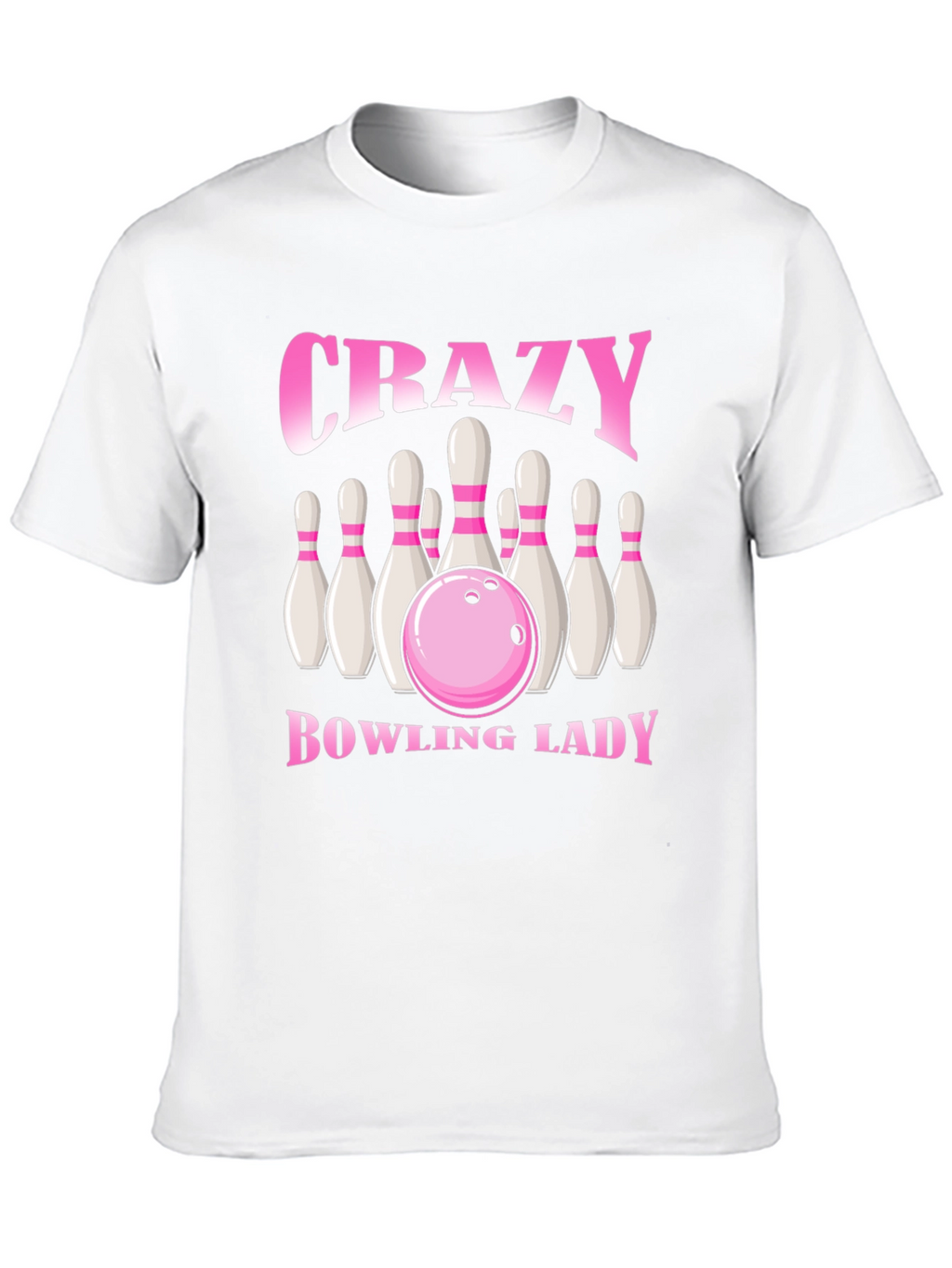 Crazy Bowling Lady T-Shirt - Black