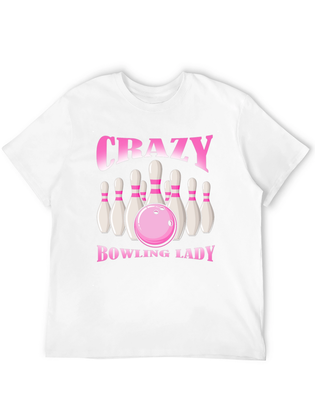 Crazy Bowling Lady T-Shirt - Black