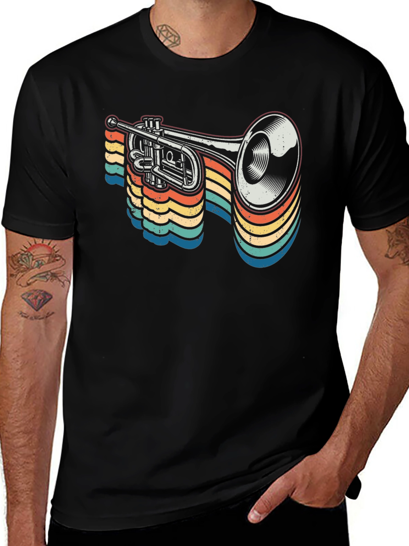 Retro Trumpet Graphic Tee - Musical Instrument T-Shirt