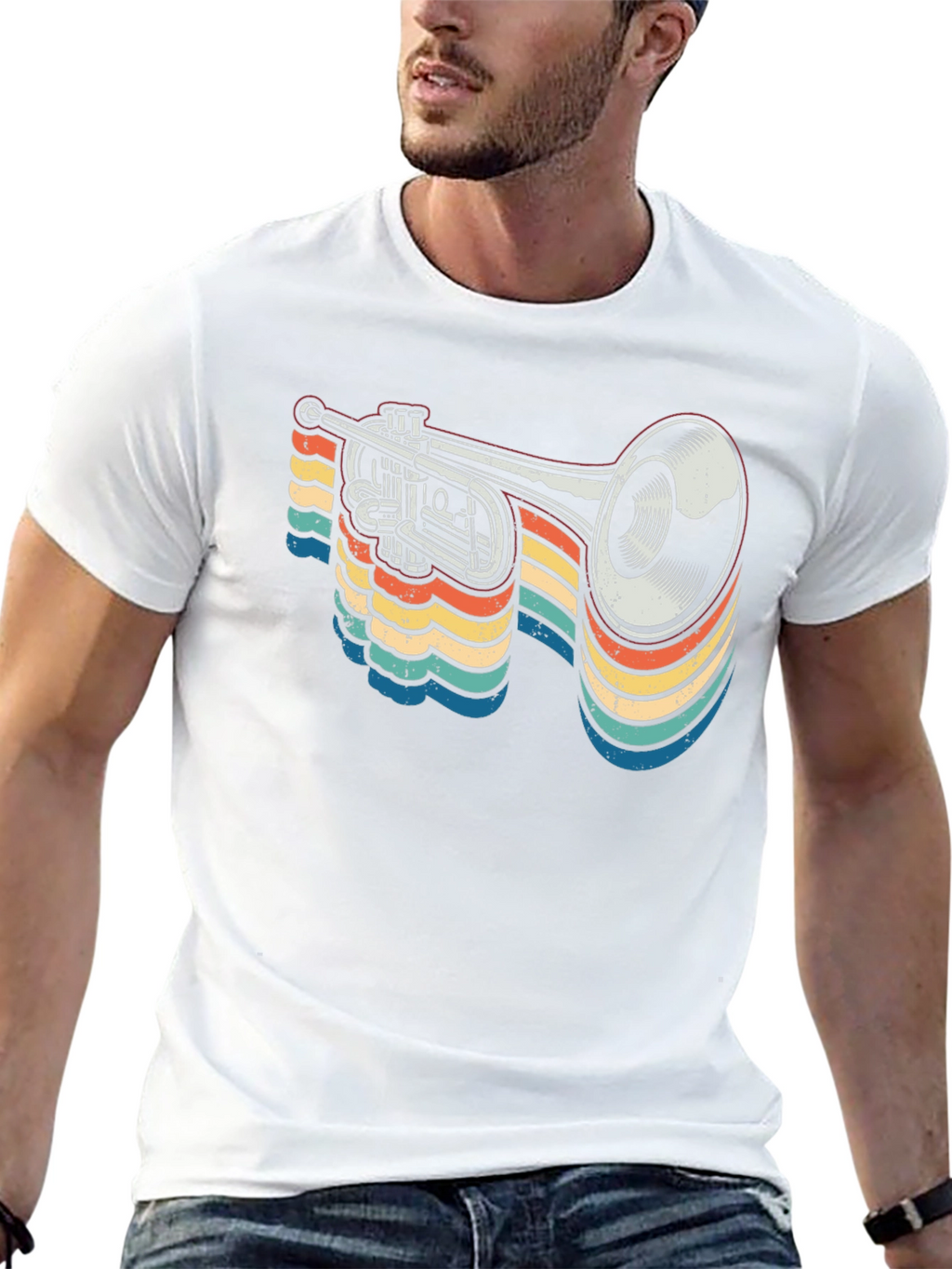 Retro Trumpet Graphic Tee - Musical Instrument T-Shirt