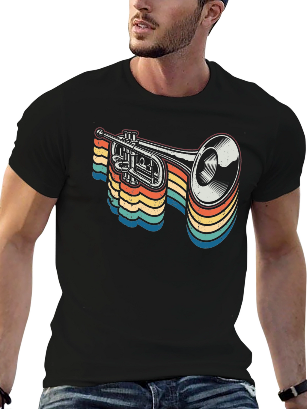 Retro Trumpet Graphic Tee - Musical Instrument T-Shirt