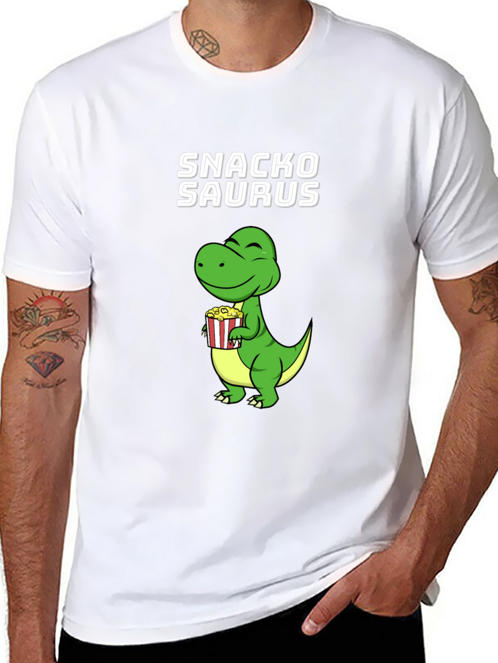Snackosaurus T-Shirt: Funny Dinosaur Tee