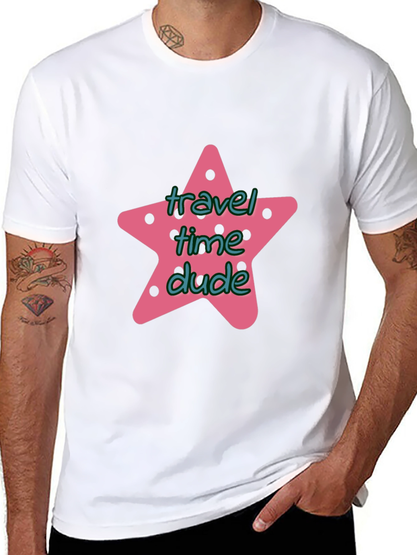 Travel Time Dude T-Shirt - Black Starfish Tee
