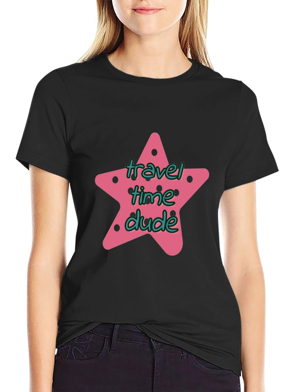 Travel Time Dude T-Shirt - Black Starfish Tee