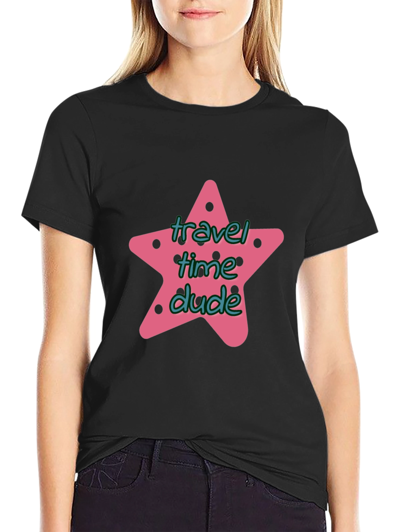 Travel Time Dude T-Shirt - Black Starfish Tee