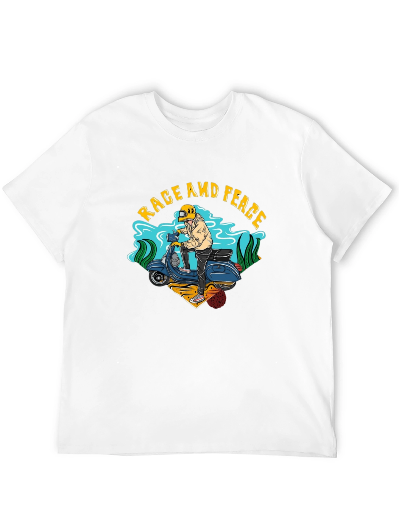Rage and Peace Scooter Graphic T-Shirt