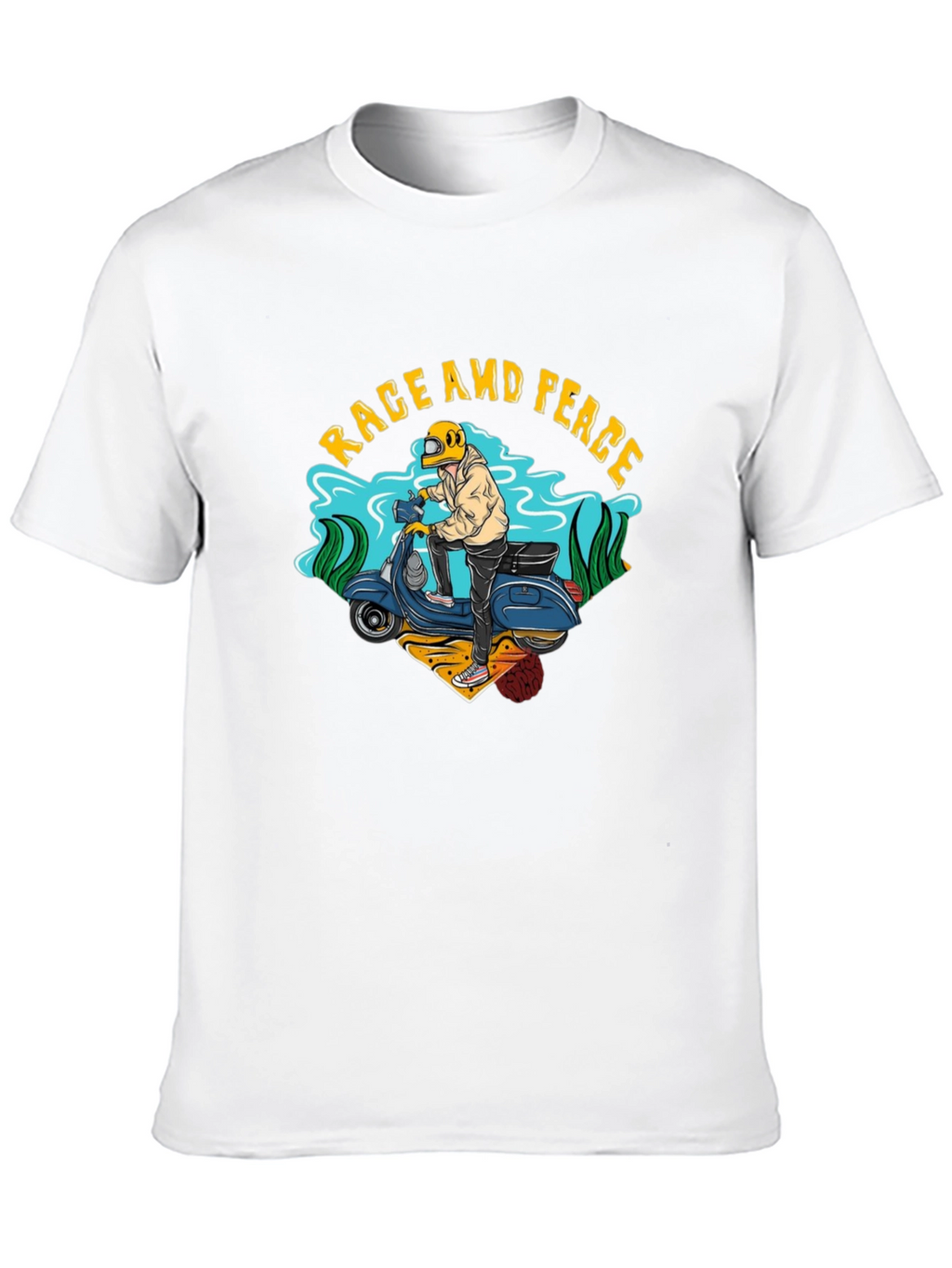 Rage and Peace Scooter Graphic T-Shirt