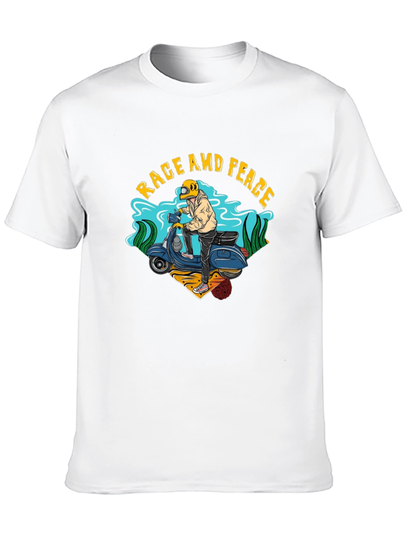 Rage and Peace Scooter Graphic T-Shirt