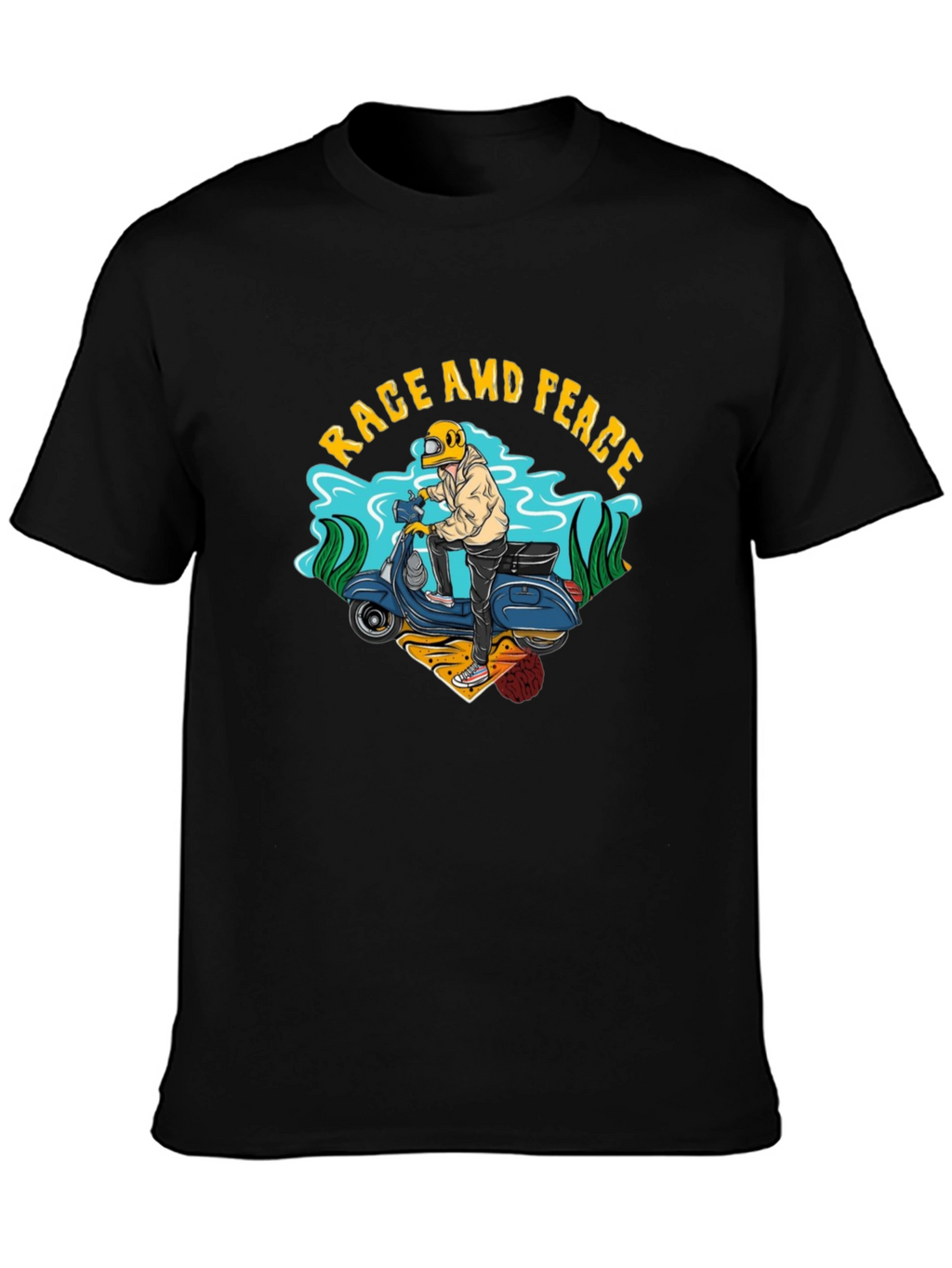 Rage and Peace Scooter Graphic T-Shirt