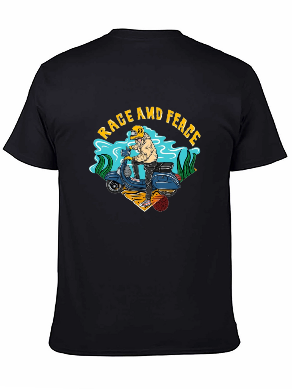 Rage and Peace Scooter Graphic T-Shirt