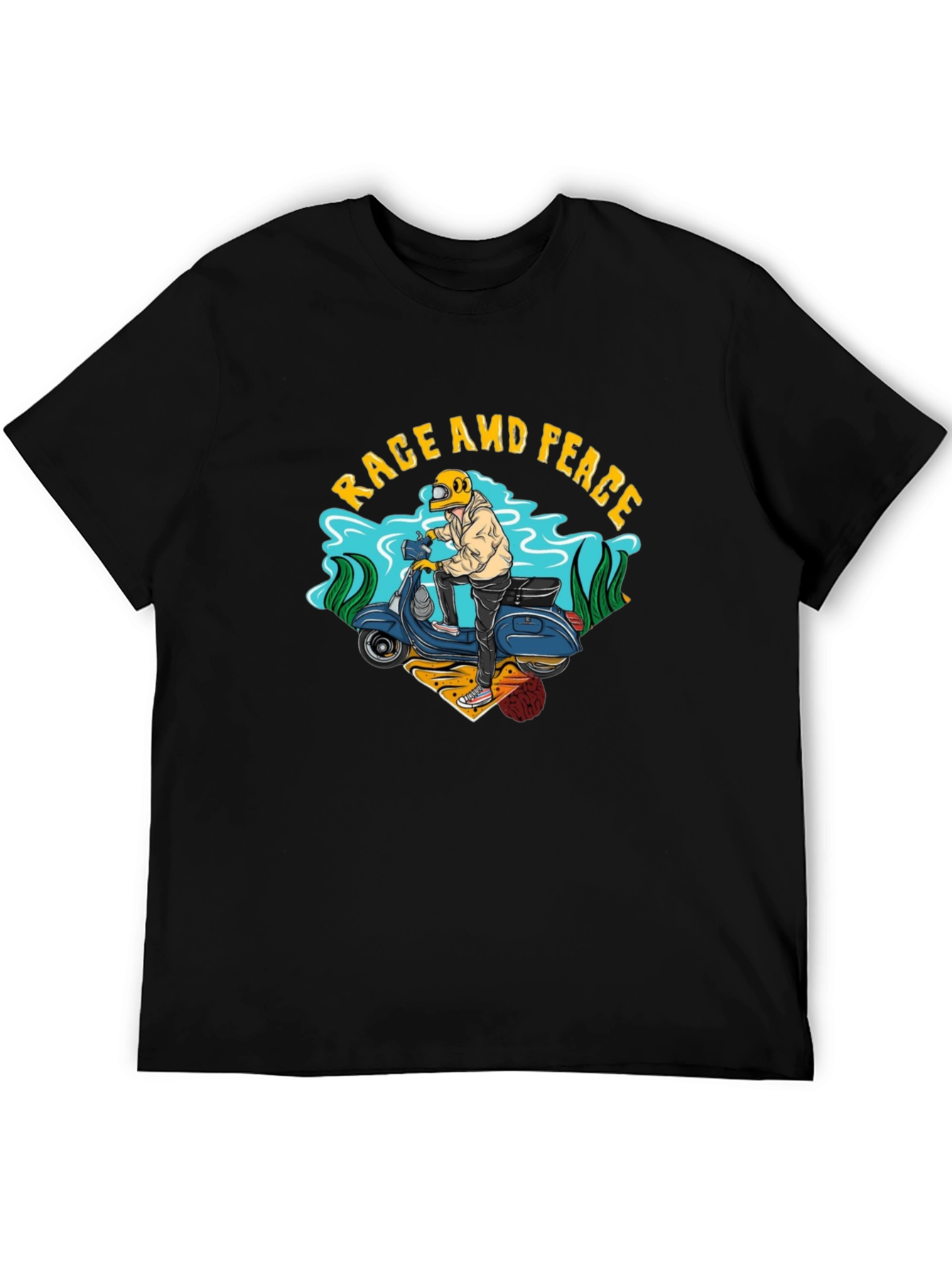 Rage and Peace Scooter Graphic T-Shirt