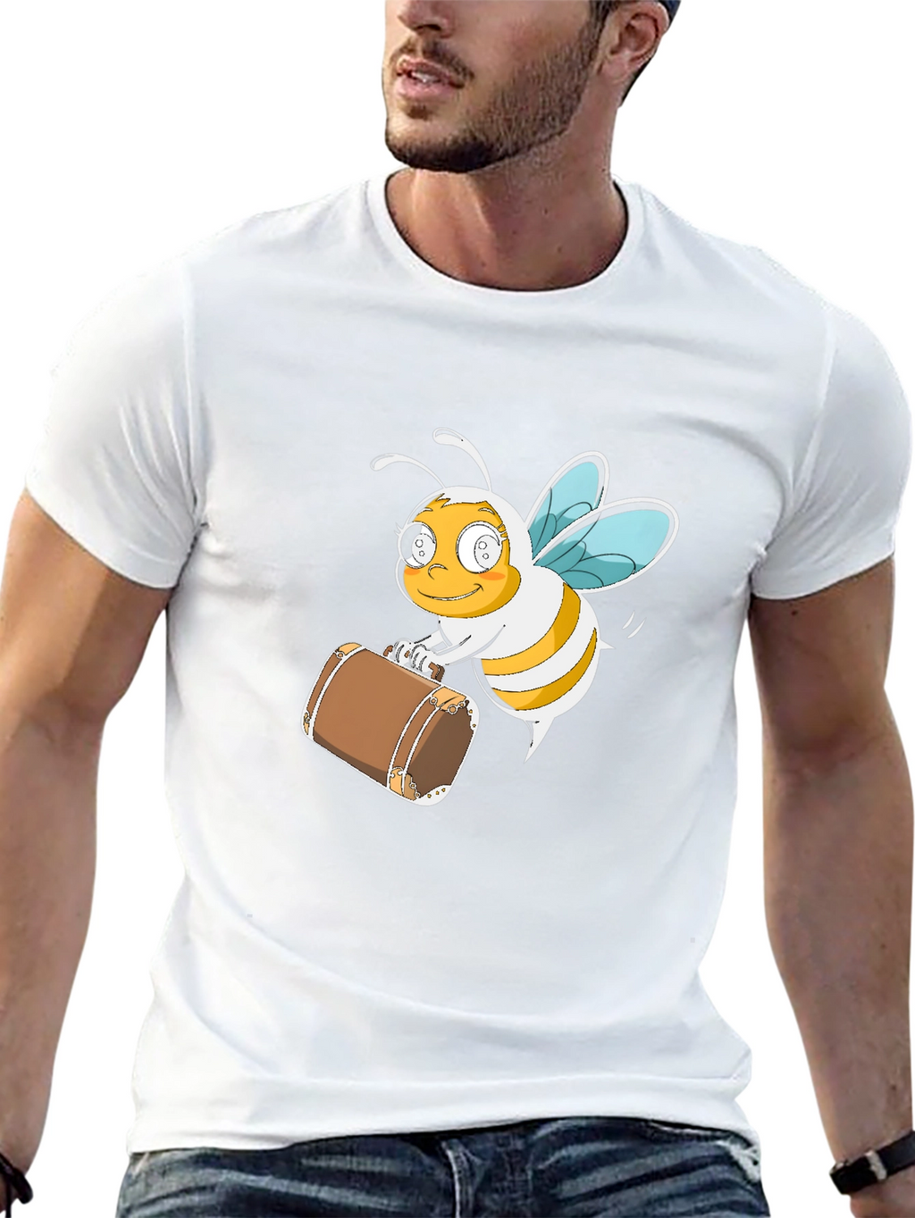 Bee Travel T-Shirt - Black Cotton Tee
