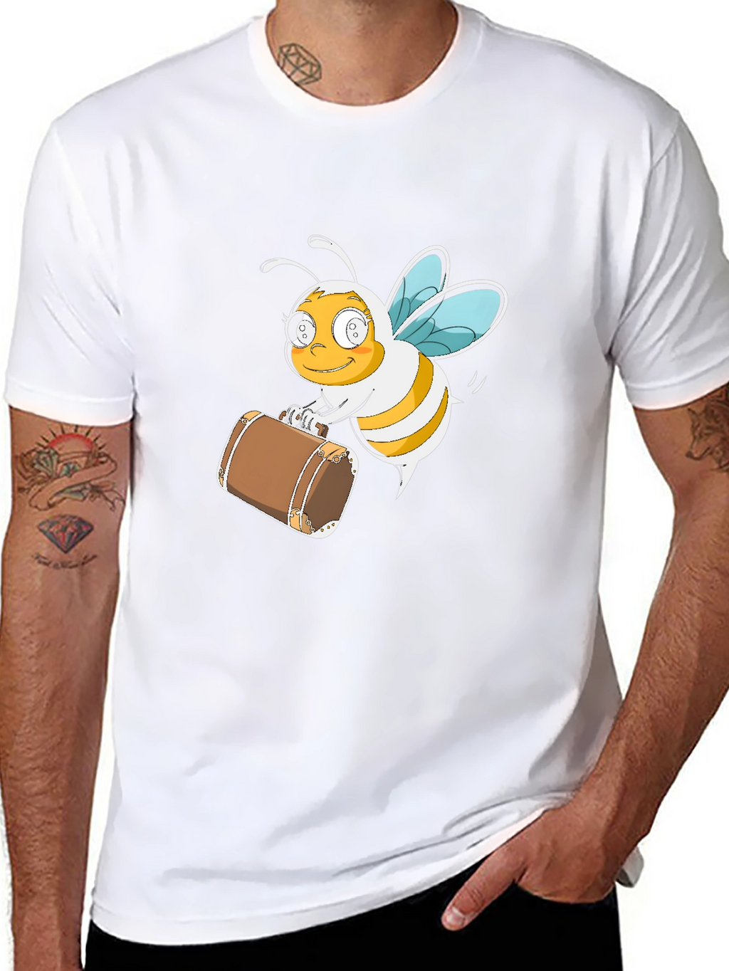 Bee Travel T-Shirt - Black Cotton Tee