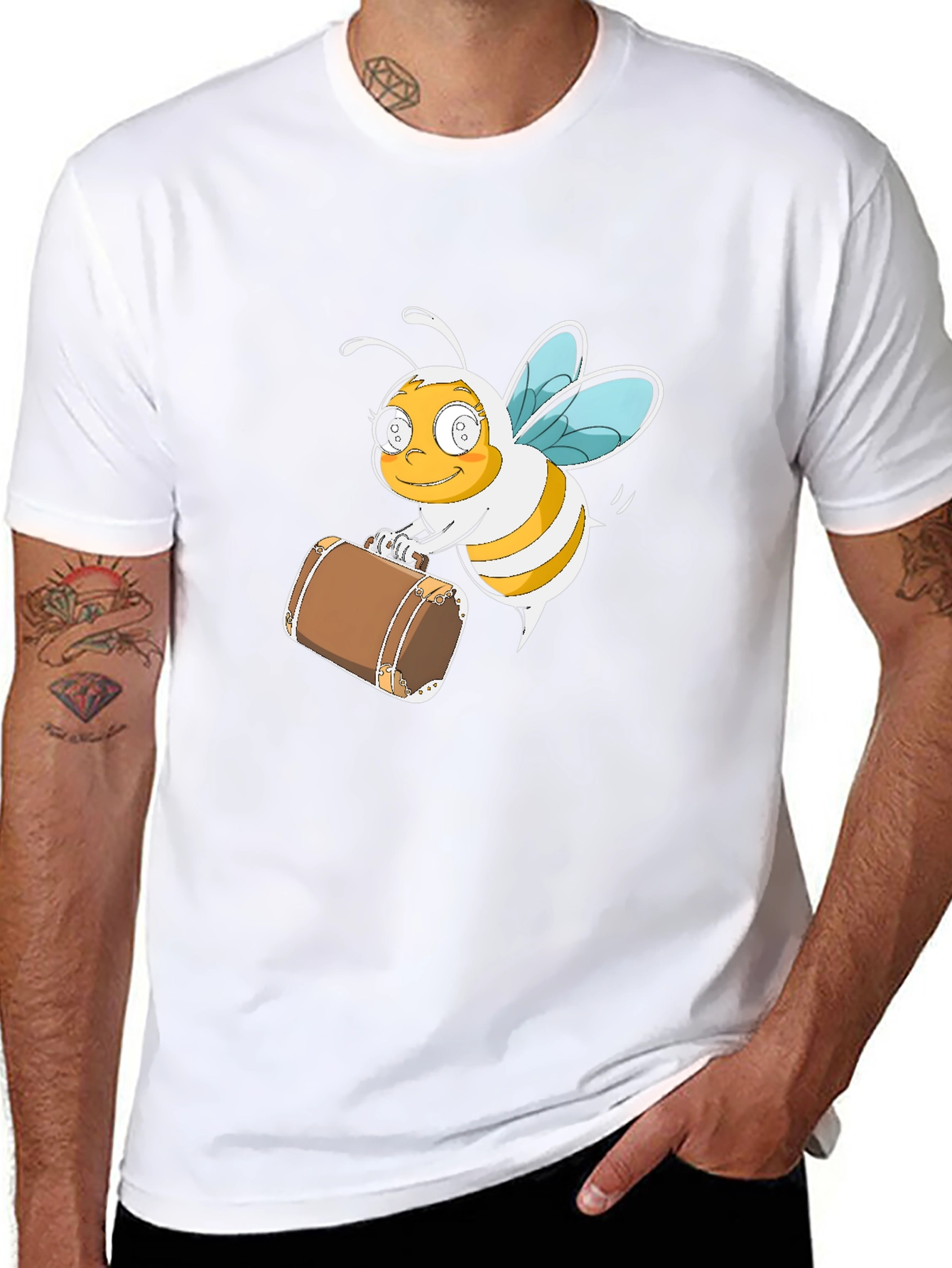 Bee Travel T-Shirt - Black Cotton Tee