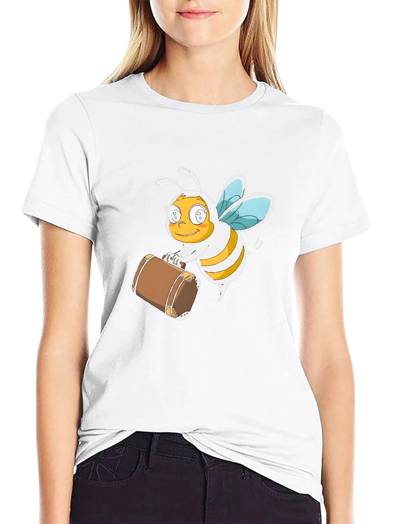 Bee Travel T-Shirt - Black Cotton Tee