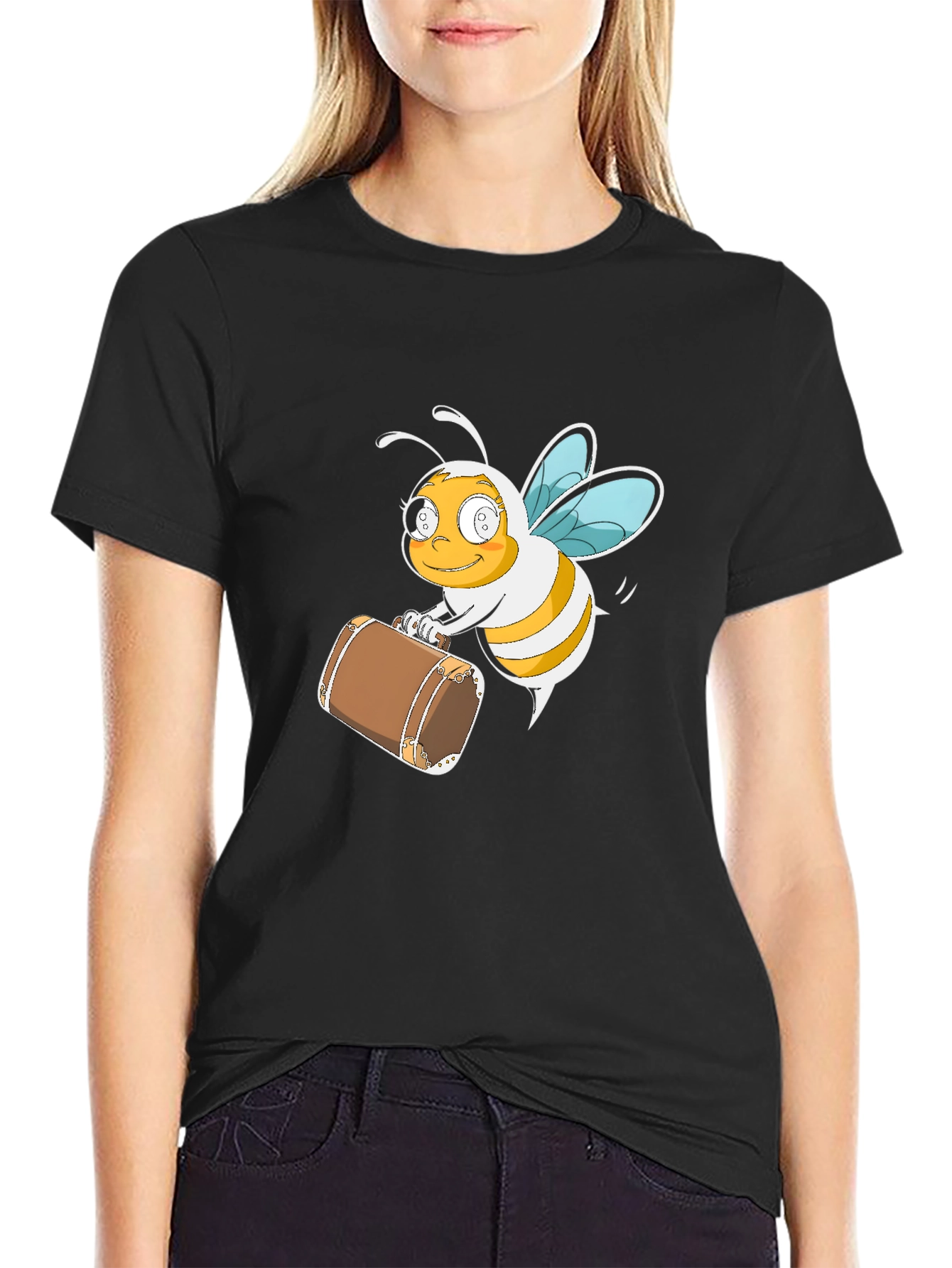 Bee Travel T-Shirt - Black Cotton Tee