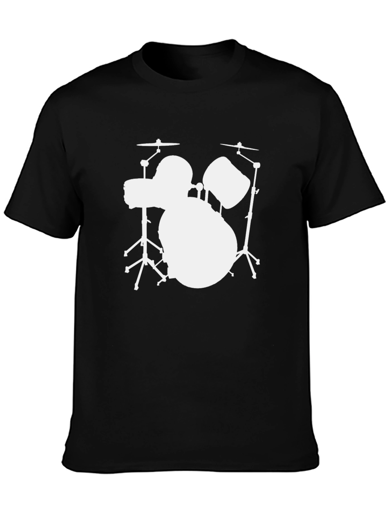 Drum Set Graphic Tee - Black Cotton Shirt