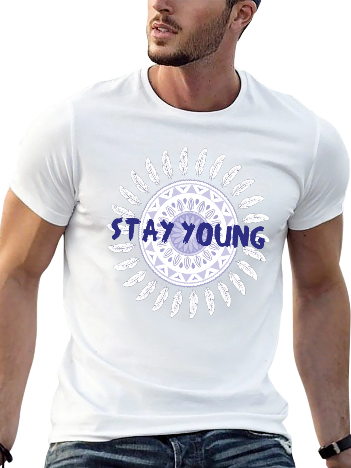 Stay Young Graphic Print Tee