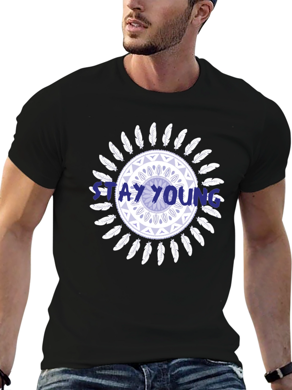 Stay Young Graphic Print Tee