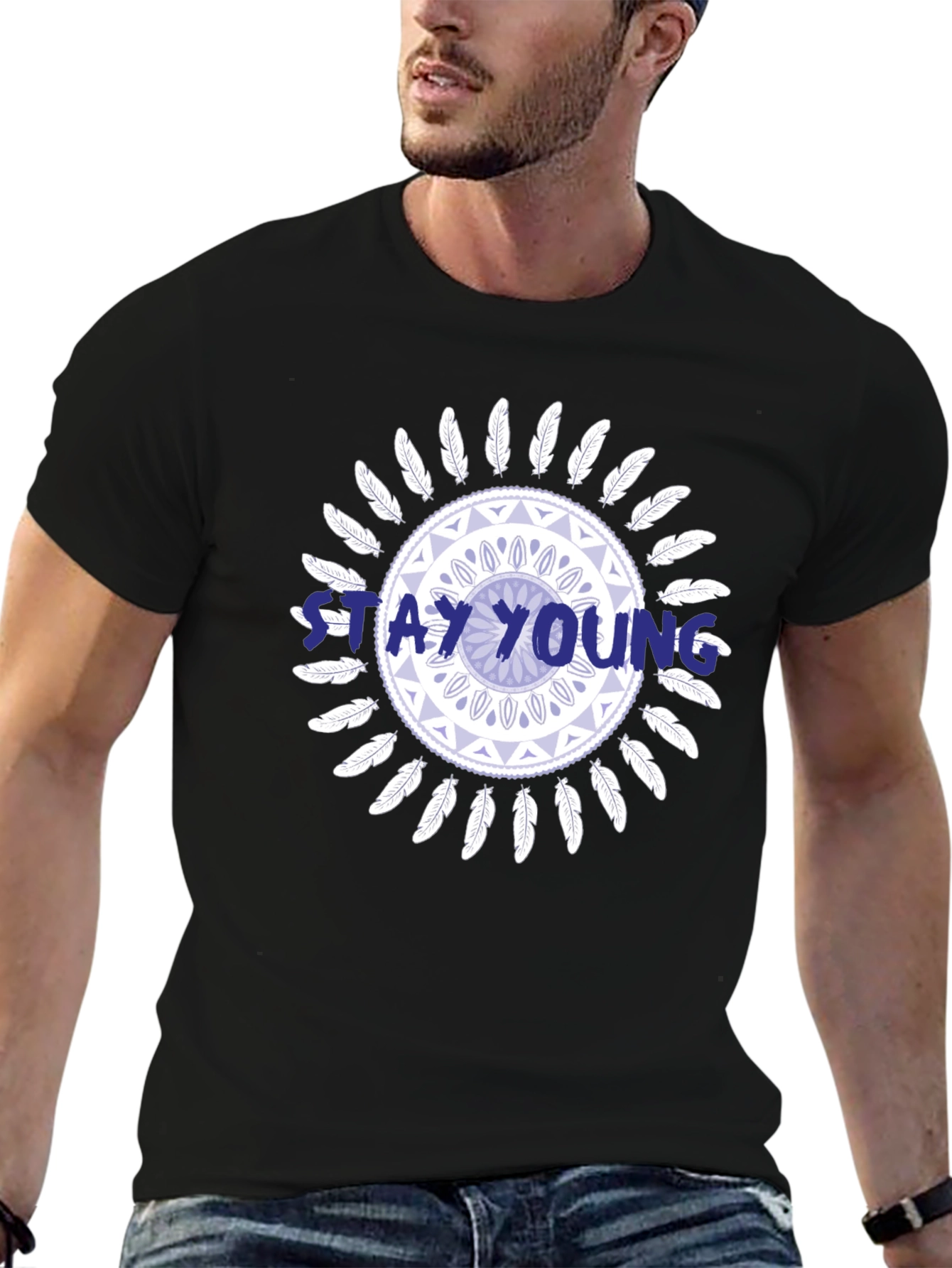 Stay Young Graphic Print Tee