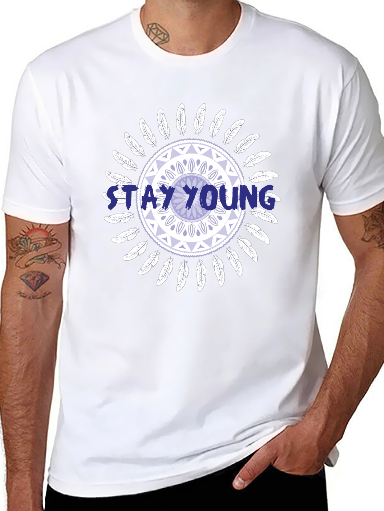 Stay Young Graphic Print Tee
