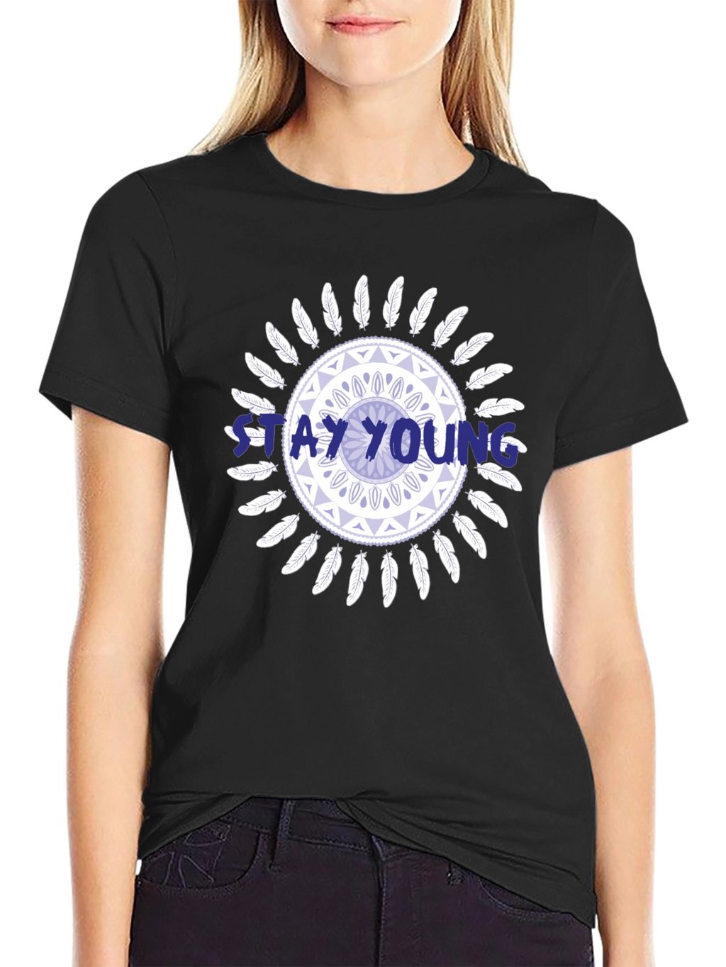 Stay Young Graphic Print Tee