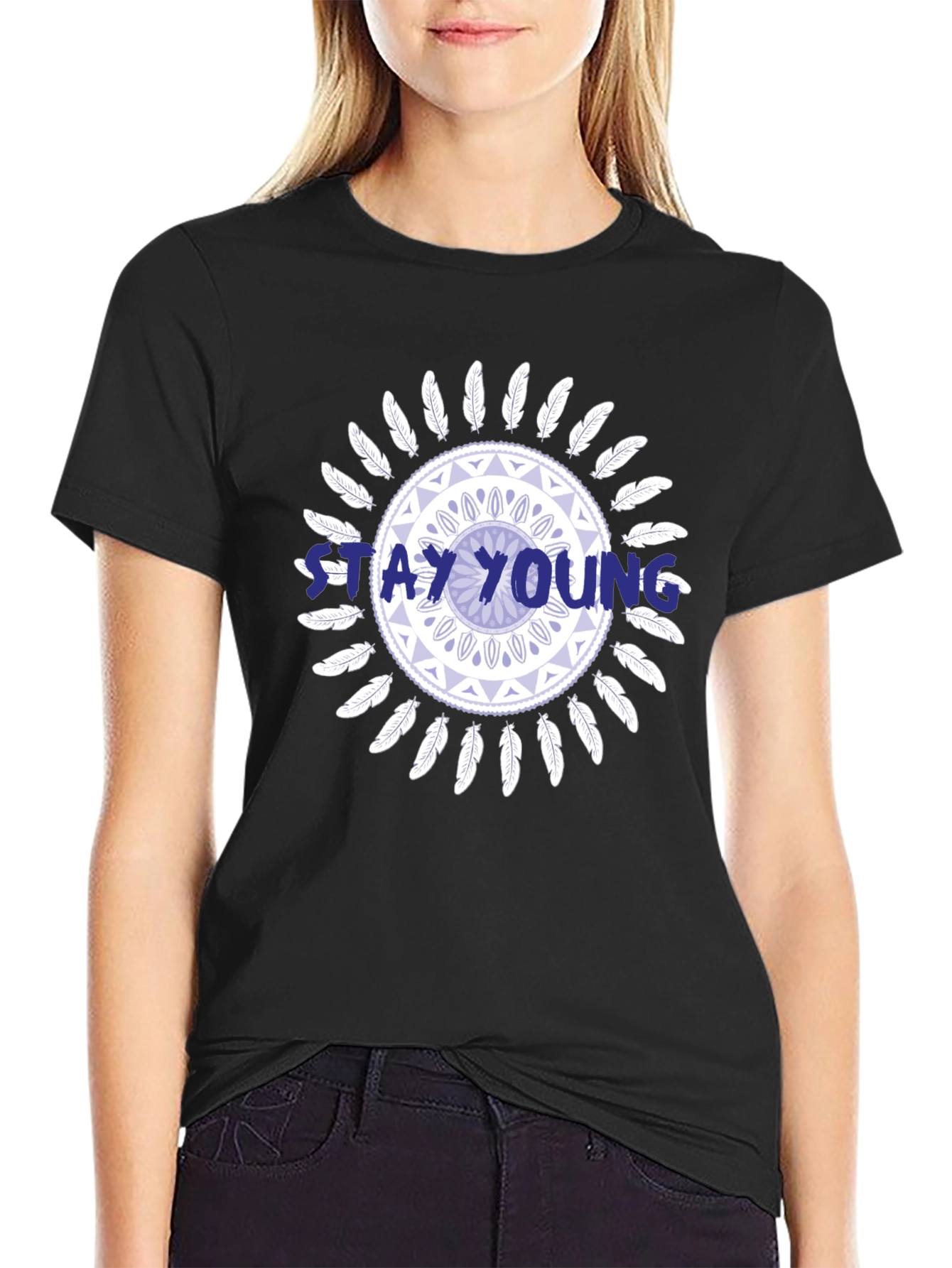 Stay Young Graphic Print Tee