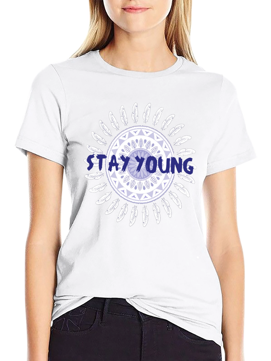 Stay Young Graphic Print Tee