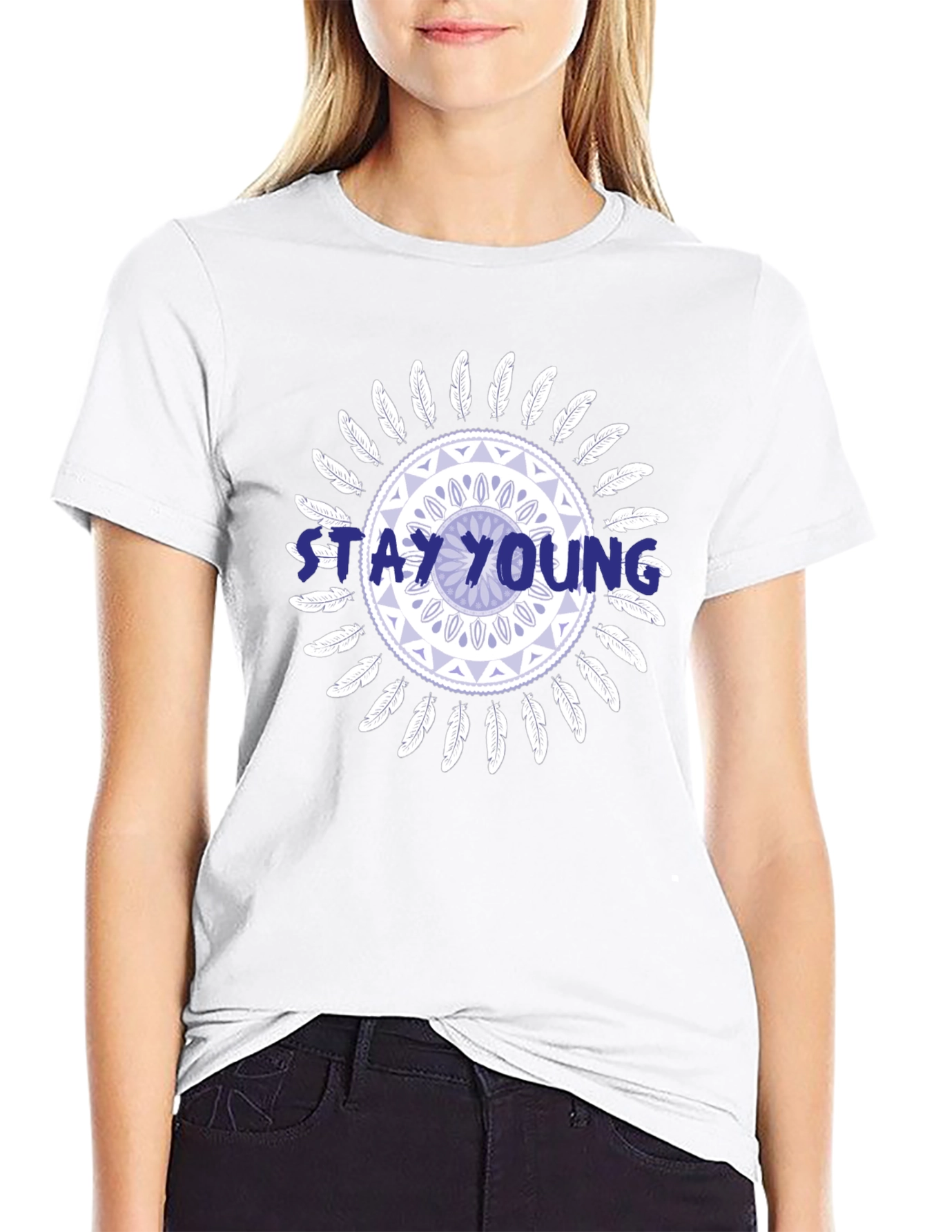 Stay Young Graphic Print Tee