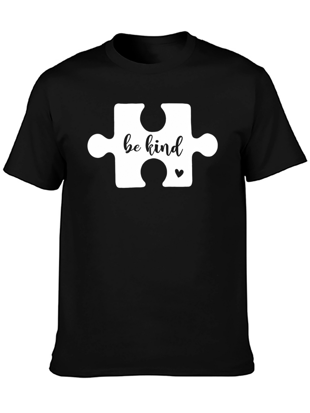 Be Kind Puzzle Piece T-Shirt - Black