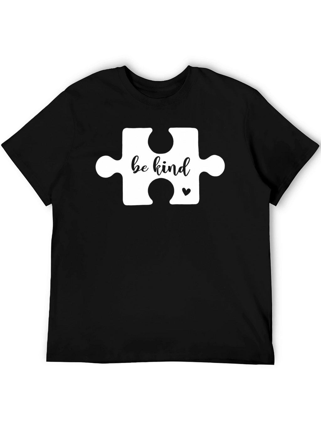 Be Kind Puzzle Piece T-Shirt - Black