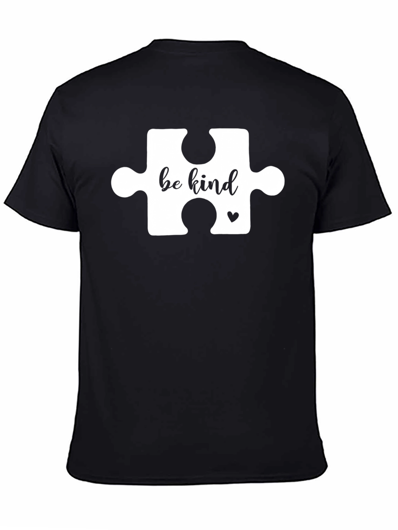 Be Kind Puzzle Piece T-Shirt - Black