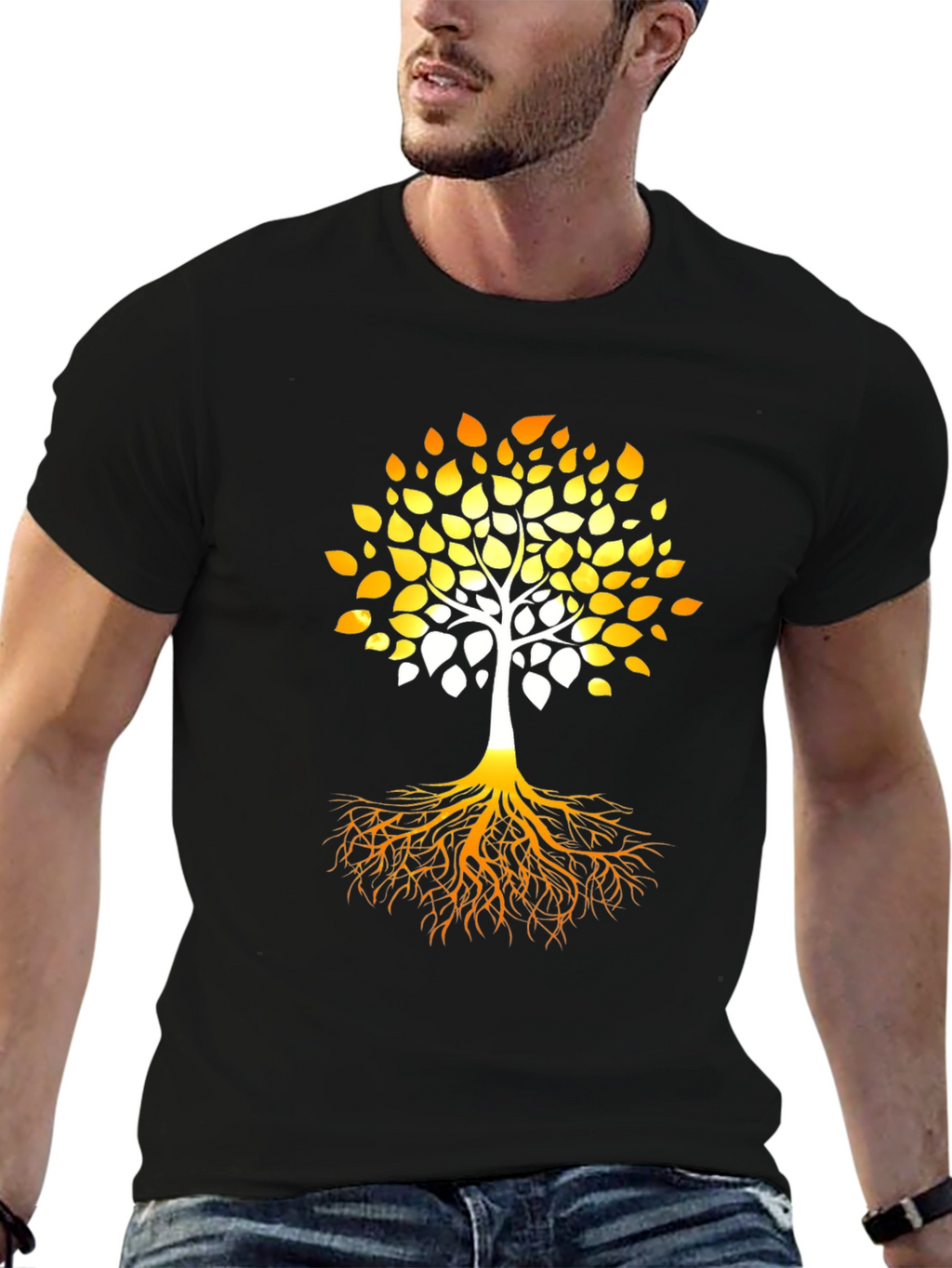 Tree of Life Graphic Print Black T-Shirt
