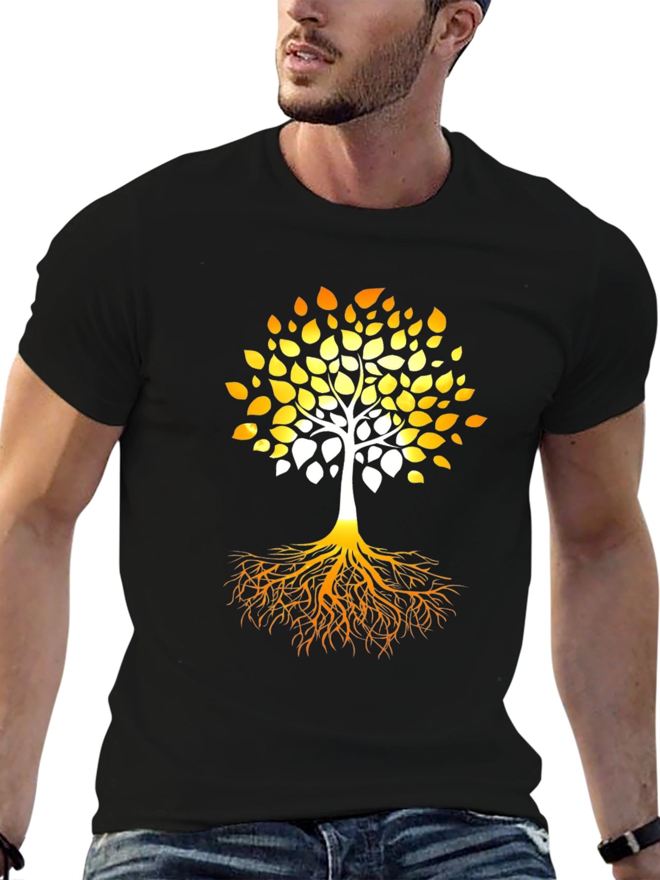 Tree of Life Graphic Print Black T-Shirt