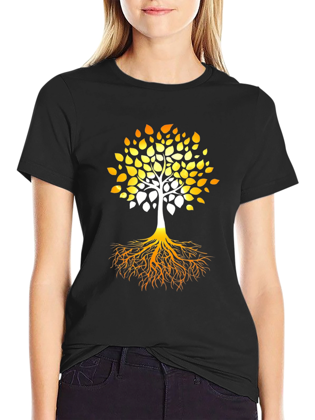 Tree of Life Graphic Print Black T-Shirt