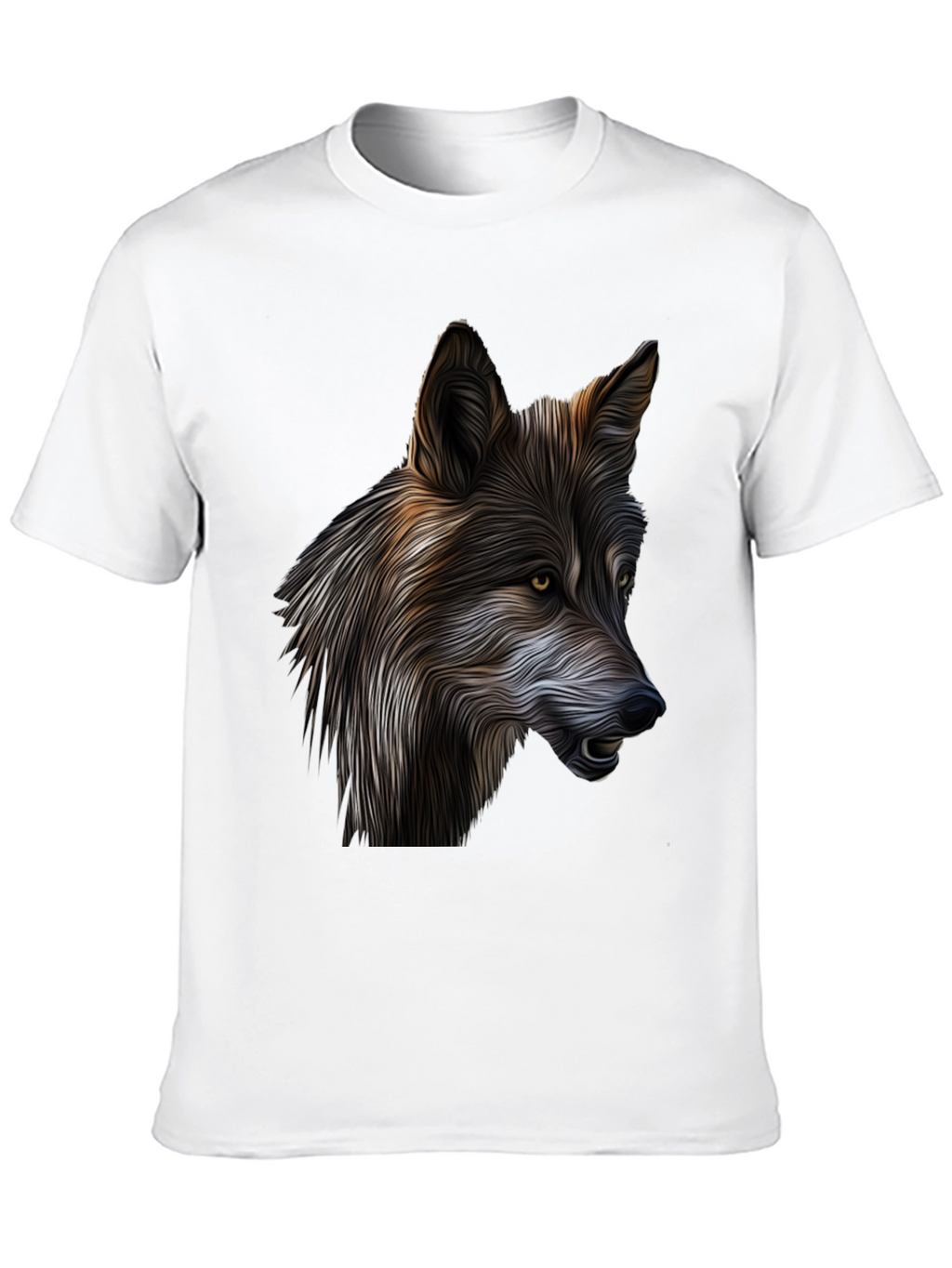 Wolf Graphic Print Black T-Shirt
