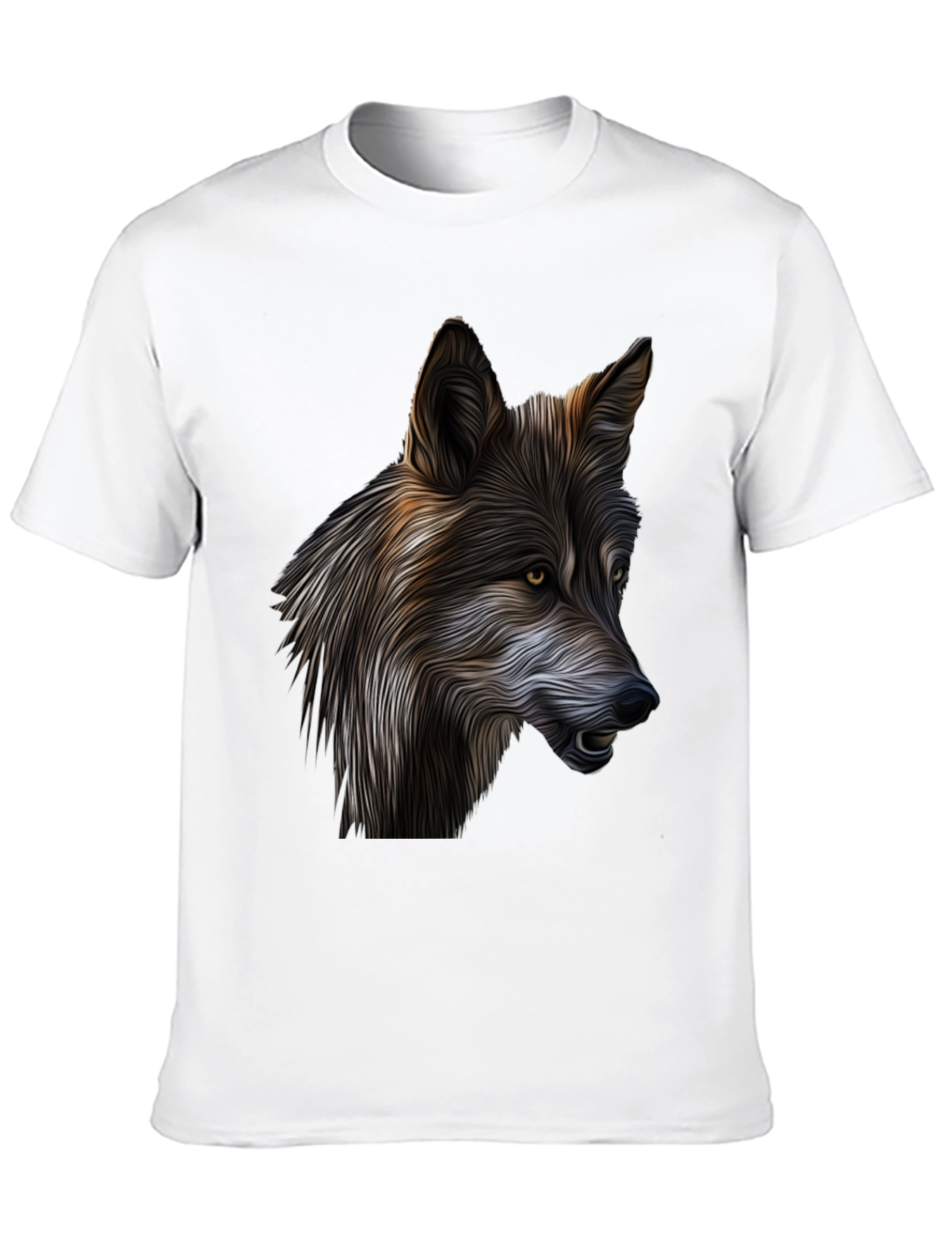 Wolf Graphic Print Black T-Shirt
