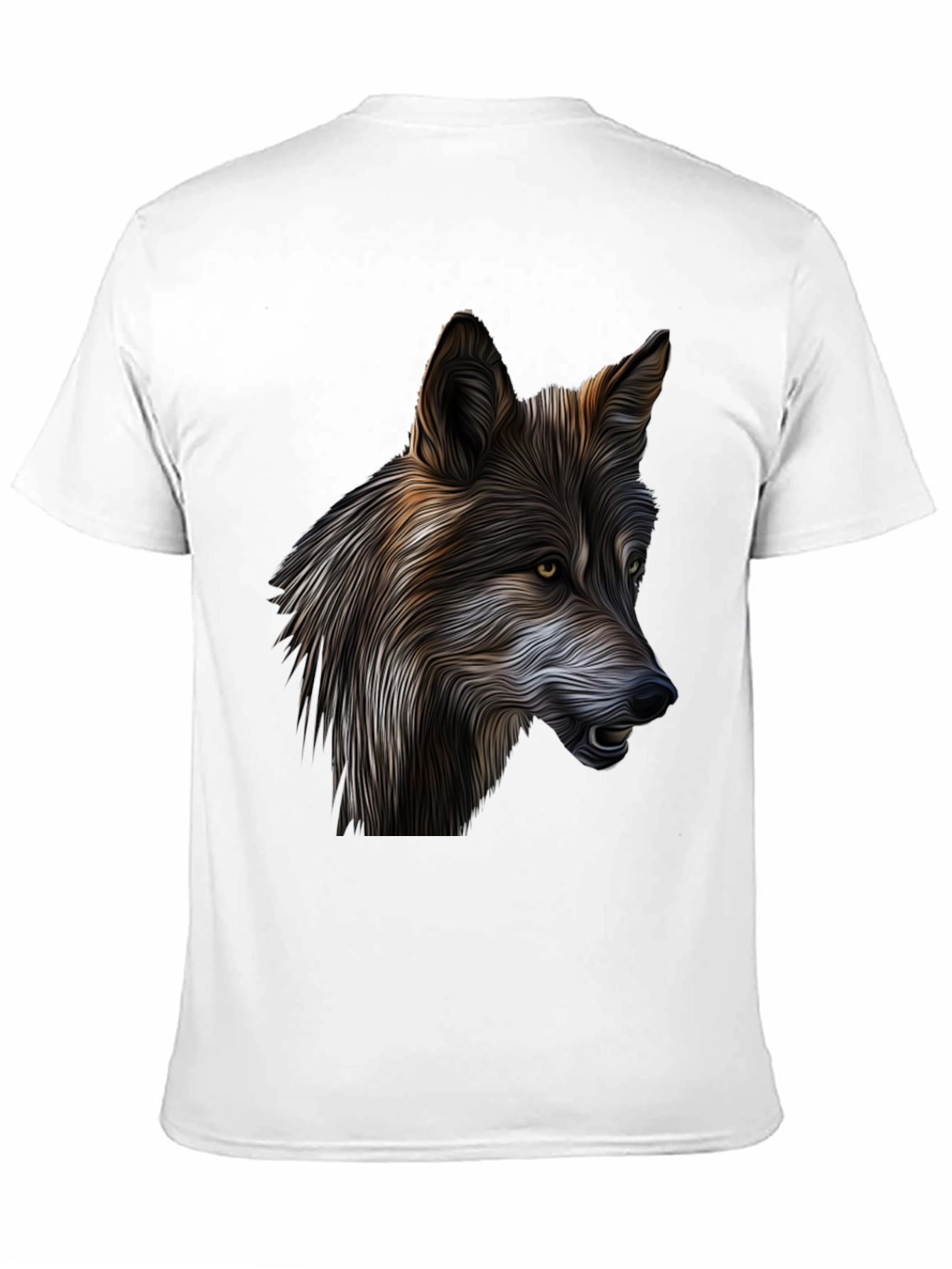 Wolf Graphic Print Black T-Shirt