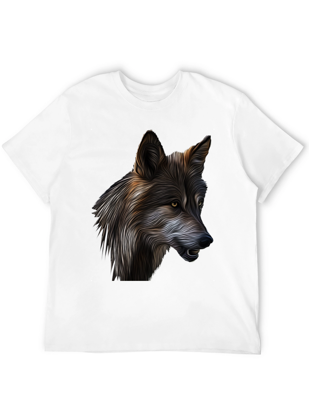 Wolf Graphic Print Black T-Shirt