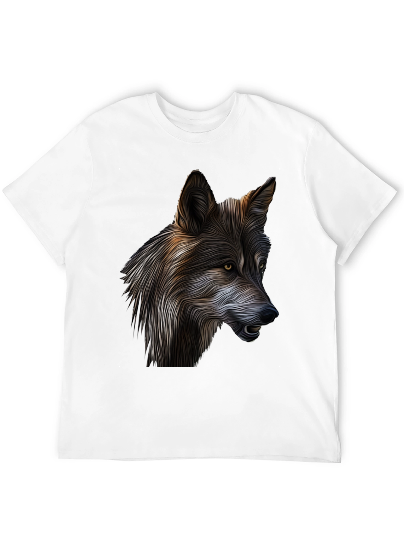 Wolf Graphic Print Black T-Shirt